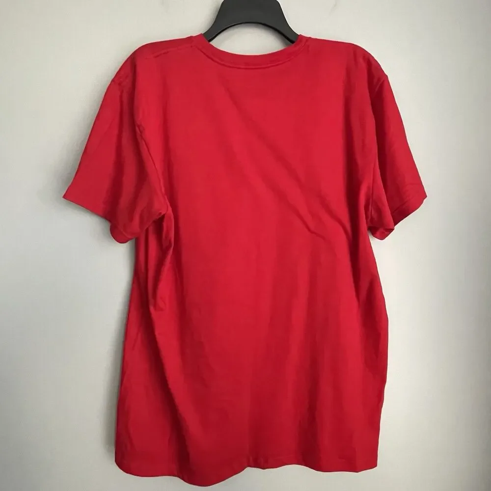 Polo Ralph Lauren Shirt Mens Size L Red w/Blue Pony Cotton Crew Tee Preppy